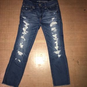 American Eagle distressed jeggings